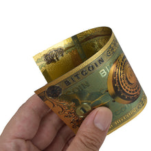 Load image into Gallery viewer, 1 Bitcoin Plastic Uv Luminous Gold Foil Plastic Coin