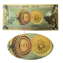Load image into Gallery viewer, 1 Bitcoin Plastic Uv Luminous Gold Foil Plastic Coin