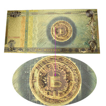 Load image into Gallery viewer, 1 Bitcoin Plastic Uv Luminous Gold Foil Plastic Coin