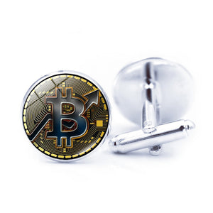 Bitcoin Time Gem Fashion French Cufflinks Metal Jewelry