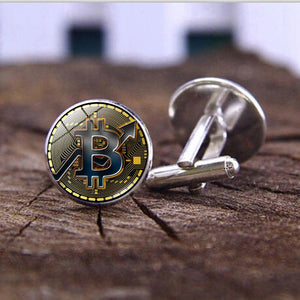 Bitcoin Time Gem Fashion French Cufflinks Metal Jewelry