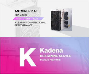 Antminer KA3 166TH/s With Blake2S Algorithm (KADENA) Bitmain Antminer Ready to Ship