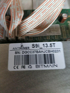 *USED* Antminer S9i 13.5 TH/s Bitcoin Miner WITH PSU - Mining Heaven