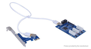 PCI-E 1X to 3 PCI Express Riser Card Adapter for Bitcoin Miner - Mining Heaven