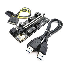 Load image into Gallery viewer, 6pcs Riser 010 USB 3.0 PCIE Riser PCI Express X16 Extender Adapter 010S Plus GPU Riser Card SATA 15pin to 6pin Power Marquee LED - Mining Heaven
