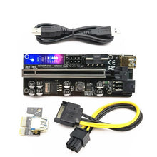 Load image into Gallery viewer, 6pcs Riser 010 USB 3.0 PCIE Riser PCI Express X16 Extender Adapter 010S Plus GPU Riser Card SATA 15pin to 6pin Power Marquee LED - Mining Heaven
