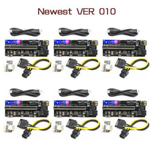 Load image into Gallery viewer, 6pcs Riser 010 USB 3.0 PCIE Riser PCI Express X16 Extender Adapter 010S Plus GPU Riser Card SATA 15pin to 6pin Power Marquee LED - Mining Heaven
