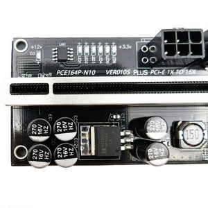 6pcs Riser 010 USB 3.0 PCIE Riser PCI Express X16 Extender Adapter 010S Plus GPU Riser Card SATA 15pin to 6pin Power Marquee LED - Mining Heaven