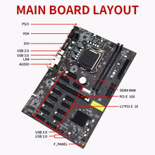 Load image into Gallery viewer, HGYCPP B250 BTC Mining Motherboard 12 PCI-E Support 12 Video Card LGA 1151 DDR4 Memory USB3.0 for BTC Machine Bitcoin Mining - Mining Heaven
