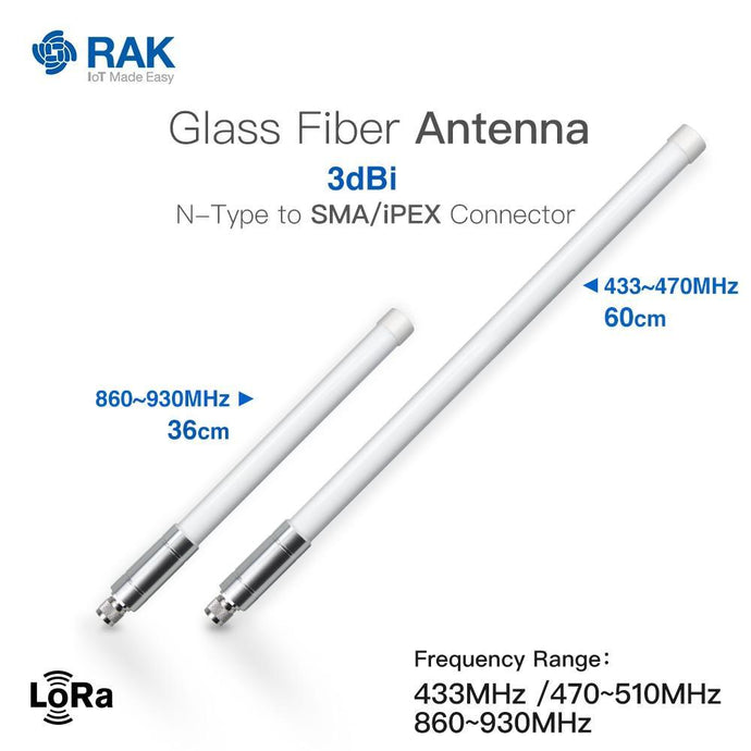3dbi Gain LoRa Gateway Glass Fiber Antenna Network Antenna SMA / iPEX Connect Cable 433/868/915MHz Frequency for Helium Miner - Mining Heaven