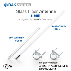 LoRa Glass Fiber Antenna 5.8dbi Peak High Gain Network Antenna with RF Cable 433/470/868/915MHz for Helium Miner - Mining Heaven