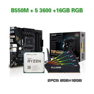 ASUS TUF GAMING B550M-PLUS WI-FI Motherboard combo kit set Ryzen 5 3600 AM4 CPU DDR4 8GB 3200 RGB Memory B550 - Mining Heaven
